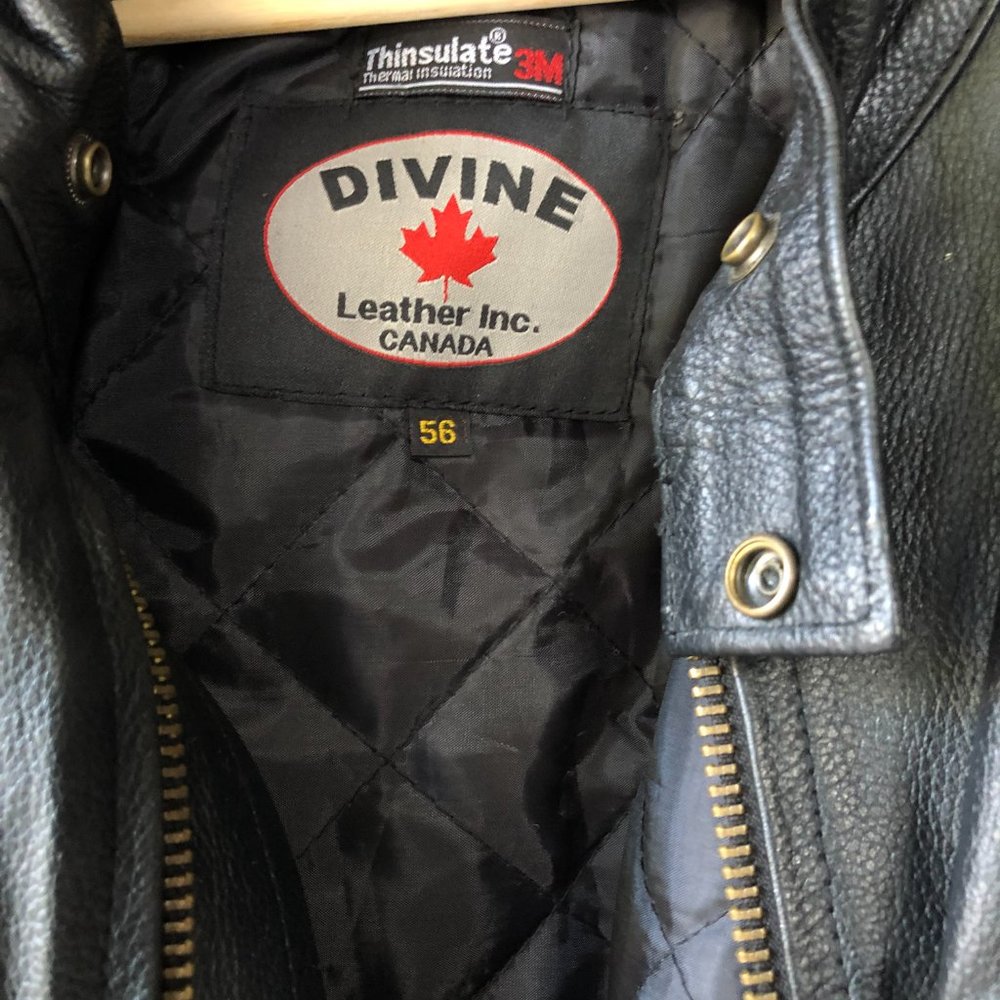 Heavy Leather Motorcycle Riding Jacket - Picture 2 of 2